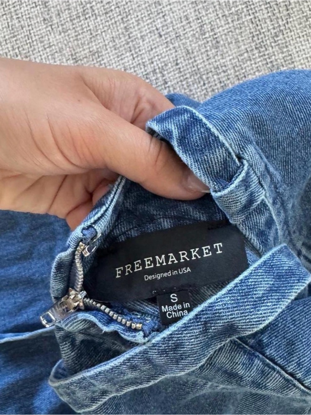 Denim Wide Leg Jumpsuit - Blue - Picture 3 of 3
